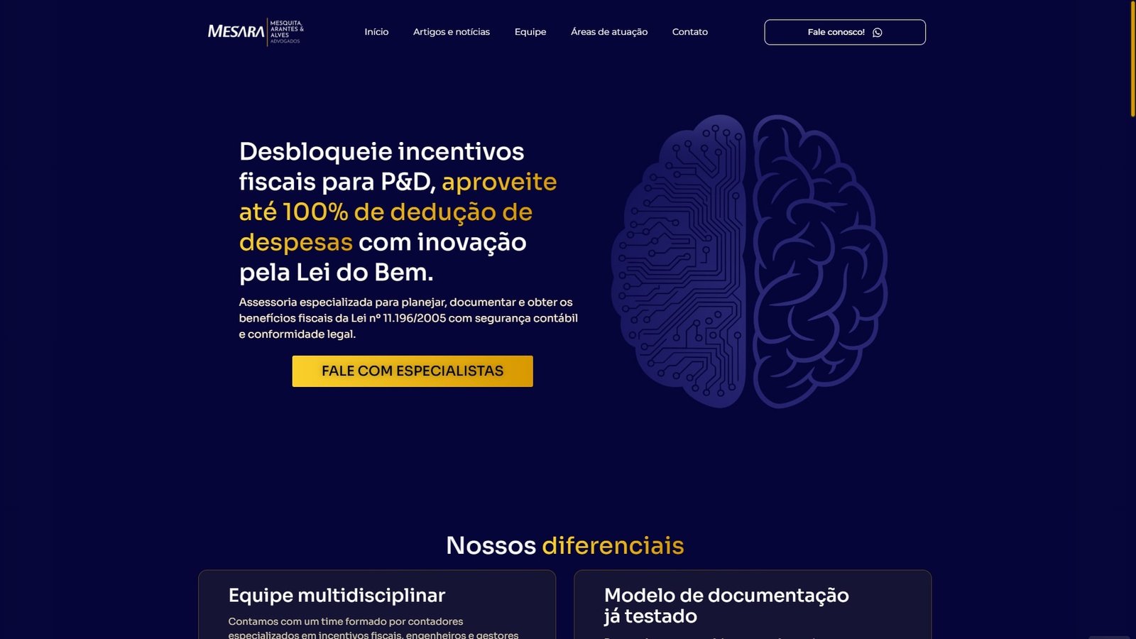 página Mesara - Lei do Bem